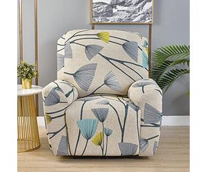 LinFortune Fundas Reclinables para Sillón Eléctrico de 1 Plaza con Bolsillos Funda Elástica para Sillón Reclinable Fundas de Sofá para Sala de Estar (1 Plaza Diente de León)