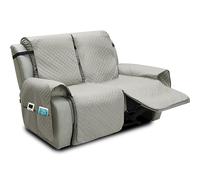 LinFortune Fundas Reclinables para Sillón Eléctrico de 2 Plazas Funda Impermeable para Sofá Reclinable Funda Protectora para Sillones Protector de Muebles para Sala de Estar (Gris 2 Plazas)