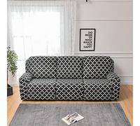 LinFortune Fundas Reclinables para Sillón Eléctrico de 3 Plazas con Bolsillos Funda Elástica para Sillón Reclinable Fundas de Sofá para Sala de Estar (3 Plazas Quatrefoil)
