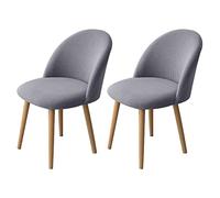 LinFortune - Juego de 2 fundas de silla de comedor ampliables, con respaldo curvado, fundas de silla de apoyo modernas, lavables sin apoyabrazos para salón, cocina, hotel (gris 2 piezas)