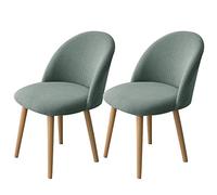 LinFortune - Juego de 2 fundas de silla de comedor ampliables, con respaldo curvado, fundas de silla de apoyo modernas, lavables sin apoyabrazos para salón cocina hotel (verde Matcha 2 piezas)