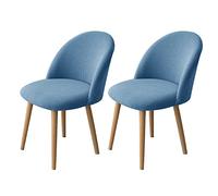 LinFortune - Juego de 2 fundas de silla de comedor ampliables, con respaldo curvado, fundas de silla de apoyo modernas, lavables sin apoyabrazos para salón, cocina, hotel (azul 2 piezas)