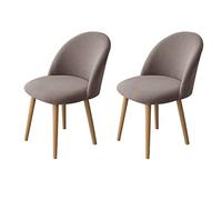 LinFortune Juego de 2 fundas elásticas para sillas de comedor, respaldo curvado, modernas, lavables, sin reposabrazos, para salón, cocina, hotel (2 unidades)