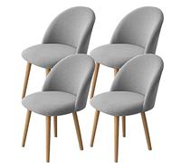LinFortune - Juego de 4 fundas de silla de comedor, ampliables, con respaldo curvado, fundas de silla auxiliar, modernas, lavables sin apoyabrazos para salón, cocina, hotel (gris 4 piezas)