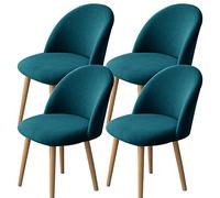 LinFortune - Juego de 4 fundas de silla de comedor, ampliables, con respaldo curvado, fundas de silla auxiliar, modernas, lavables sin apoyabrazos para salón, cocina, hotel (azul pavo real, 4 piezas)