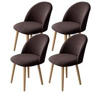 LinFortune - Juego de 4 fundas elásticas para sillas de comedor con respaldo curvo, fundas modernas para sillas de acento lavables, protector de sillas sin apoyabrazos para sala de estar, cocina