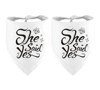 Ling & Bai 2 pañuelos de regalo de compromiso para perro, con texto en inglés "My Humans are Getting Married", bufanda para mascotas, accesorios para amantes de los cachorros (ella dijo que sí)