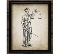 Ling88 Abogada Señora Justicia Ley Patentes Carteles E Impresiones Escalas De La Justicia Abogado Regalo Arte Lienzo Pintura Abogado Oficina Decoración De Pared Carteles E Impresiones - 50X70Cm