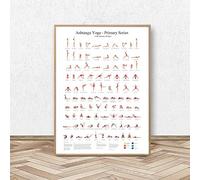 Ling88 Ashtanga Primary Series Yoga Poster Canvas Art Prints Yoga Room Wall Art Decor Girls Fitness Gifts Gym Art Painting Decoración Carteles para Deportes - 50X70Cm