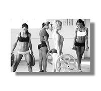 Ling88 Mujeres Fitness Culturismo Arte Motivacional Póster De Seda,Ejercicio Físico Imágenes De Pared Decoración De La Habitación del Gimnasio,Póster De Fitness-30X40Cm