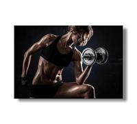 Ling88 Mujeres Fitness Culturismo Motivacional Póster De Pared Imprimir,Carteles para Deportes En La Habitación De Las Mujeres,Pintura De Decoración De Gimnasio,Póster De Fitness-60X80Cm