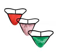 LingDooo 3 pares de bragas de seda pura para hombre, bragas de cuerda, bolsa suave, suave, saludable, básico, ropa interior transpirable, j, Small