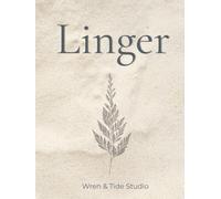 Linger: Aesthetic Coffee Table Book | Warm Sand Hardcover with Lined Pages for Neutral Home Decor: Botanical Fern Motif | Textured Accent for Shelf Styling and Journaling | 280 Ruled | Cream Paper