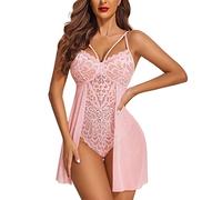 Lingerie Mujer Sexy Conjunto De LenceríA Encaje Corsé Una Pieza para Sex Elegante Bodydoll Ropa Body Lenceria EláStico Vendaje GóTico Push Up Interior Fiesta Navidad ValentíN