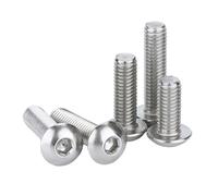 linghai 10 unids/lote M2 .5 M3 M4 M5 M6 M8 304 hexágono de acero inoxidable cabeza botón tornillos redondos plana separador(35mm x10pcs,M8)