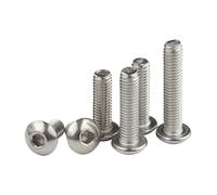 linghai 100 unids/lote M2 .5 M3 M4 M5 304 hexagonal de acero inoxidable cabeza botón tornillos redondos plana separador(5mm x100pcs,M5)