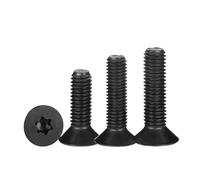 linghai 100 unids/lote tornillo avellanado plano perno de seis lóbulos cabeza Torx máquina M2 .5 M3 M4 M5 M 6 negro 304 acero inoxidable(5mm x100pcs,M3)