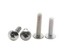 linghai 5-50 unids/lote tornillos de máquina con cabeza armazón empotrado en cruz M2 .5 M3 M4 M5 M6 plana grande seta 304 acero inoxidable(35mm,M6 5pcs)