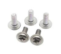 linghai Cabeza de armazón redonda acero inoxidable 304 PWM Cross Phillips Pan con arandela, tornillo cuello acolchado, M1.4 M2 .5 M3 M4 M5 M6 DIN967(10mm,M6 5pcs)