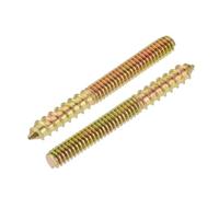 linghai Pernos de suspensión doble cabeza, chapados en zinc amarillo, M4 M5 M6 M8 M10, tornillo autorroscante for muebles madera(M6x70mm 5pcs)