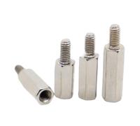 linghai Varón de acero niquelado del M2 .5 M3 M4 a los pilares hexagonales espaciador perno prisionero separador hembra(6mm,M4 10pcs)