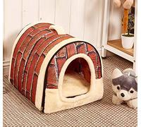 LINGHAN Cama para perros iglú 2 en 1, casa para mascotas, tienda de campaña interior, cueva para dormir para perros pequeños y medianos, lavable, desmontable, suave y cálido cojín