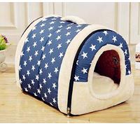 LINGHAN Cama para perros iglú 2 en 1, casa para mascotas, tienda de campaña interior, cueva para dormir para perros pequeños y medianos, lavable, desmontable, suave y cálido cojín