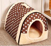 LINGHAN Cama para perros iglú 2 en 1, casa para mascotas, tienda de campaña interior, cueva para dormir para perros pequeños y medianos, lavable, desmontable, suave y cálido cojín