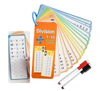 LINGJIA 15 Piezas Tarjetas Estudio, Dibujar y Reconocer Tarjetas, Tablas de Multiplicar, Tablas de Dividir, Aprender Matemáticas Flashcards, Multiplicación y División Aritmética Flashcards