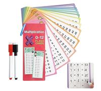 LINGJIA 15 Piezas Tarjetas Estudio, Dibujar y Reconocer Tarjetas, Tablas de Multiplicar, Tablas de Dividir, Aprender Matemáticas Flashcards, Multiplicación y División Aritmética Flashcards