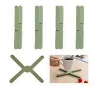 LINGJIA 4 Piezas Salvamanteles Ollas Calientes, Salvamanteles de Silicona, 20 * 3.2cm Trípode de Silicona Ollas, Soporte Plegable para Ollas, Posavasos de Silicona, Salvamanteles Protector de Ollas