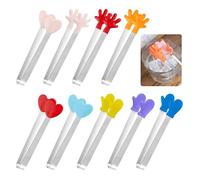 LINGJIA 9 Piezas Pinzas Cocina Acero Inoxidable, 2.5 * 12.5cm Mini Pinzas para Dulces, Pinzas de Cocina, Pinzas Multifuncionales para Alimentos, Pinzas Pastelería, Pinzas para Servir Cubitos de Hielo