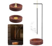 LINGJIA Soporte para Varillas de Incienso, Inciensario, Porta Incienso con Base de Madera, Varilla de Incienso de Nueve Agujeros, Quemador de Incienso Invertido, para Casa, Yoga, Meditación