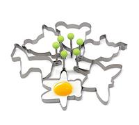 LINGJIONG 6 moldes para huevos antiadherentes con animales - huevos acero inoxidable para huevos, huevo para desayuno, mini panqueques y fritos
