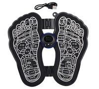 LINGJIONG Esterilla masajeadora bioeléctrica Acupoints, almohadilla de masaje de pies, máquina de masaje de pies, alfombrilla de masaje eléctrica portátil plegable, almohadilla de masaje de pies con 6 modos y 9 intensidades