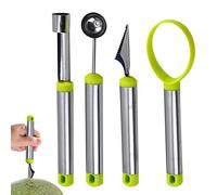 LINGJIONG Herramienta para cortar frutas | Melon Baller Scoop Set con acero inoxidable, semillas fruta, sandía para dig pulp separador frutas