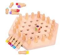 LINGJIONG Memoria de Madera, Juego De Ajedrez Memory Match Stick, Juegos de Sociedad Familiar para Niños Y Adultos, Juegos Montessori para Desarrollar Lógica Y Cognición Color