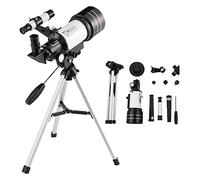 LINGJIONG refractor alta transmisión para niños 10 años antigüedad, elemento óptico cristal totalmente recubierto, astronomía telescópica con apertura 70 mm para niños