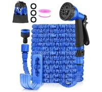 LINGKY Manguera de Jardin Extensible 30 Metros, Manguera Jardin Enrollable con 8 Funciones de Riego, Manguera de Riego con Conectores de 1/2" y 3/4" Universal para Grifo Incluido - Garden Hose
