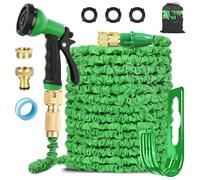 LINGKY Manguera de Jardin Extensible 52.5 Metros, Manguera Jardin Enrollable con 8 Funciones de Riego, Manguera Extensible con 1/2" y 3/4" Universal Para Grifo Incluido - Garden Hose