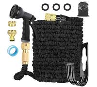 LINGKY Manguera de Jardin Extensible 7.5 Metros, Manguera Jardin Enrollable con 8 Funciones de Riego, Manguera Extensible con 1/2" y 3/4" Universal Para Grifo Incluido - Garden Hose