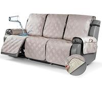 LINGKY Protector Funda Sillon Relax, Cubre Sofa 1 Plaza, Cubre Sillon reclinable Acolchado Reversible, Fundas para Sofa Antimanchas (Crema,3 Plazas)