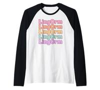 LingOrm Rainbow Letter Stacked Design Thai GL Pareja Fan Art Camiseta Manga Raglan