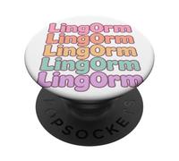LingOrm Rainbow Letter Stacked Design Thai GL Pareja Fan Art PopSockets PopGrip Adhesivo