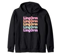 LingOrm Rainbow Letter Stacked Design Thai GL Pareja Fan Art Sudadera con Capucha