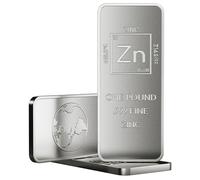 Lingote de barra de zinc puro 999 de 1 libra con diseño de elementos, metales únicos