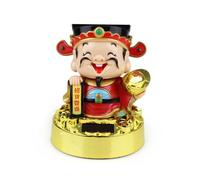 (Lingote de oro) Muñeco de la riqueza de Dios que mueve la cabeza, regalo de Año Nuevo con energía solar, accesorio,