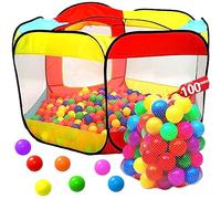 Lingtoolator l Pit Play Tent for Kids | Large Ball Pits for Toddlers, and Babies | Fill Playhouse with Plastic Balls Idea | Indoor & Outdoor Foldable Baby Tent (100 Balls Included)