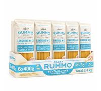 Linguine Rummo Nº13, Pasta Italiana, Pasta sin gluten, Pasta alimenticia con harina de arroz integral y maíz, Sin gluten, Elaboración lenta, 6 Paquete de 400 gr