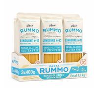 Linguine Rummo Nº13, Pasta Italiana, Pasta sin gluten, Pasta alimenticia con harina de arroz integral y maíz, Sin gluten, Elaboración lenta, 3 Paquete de 400 gr